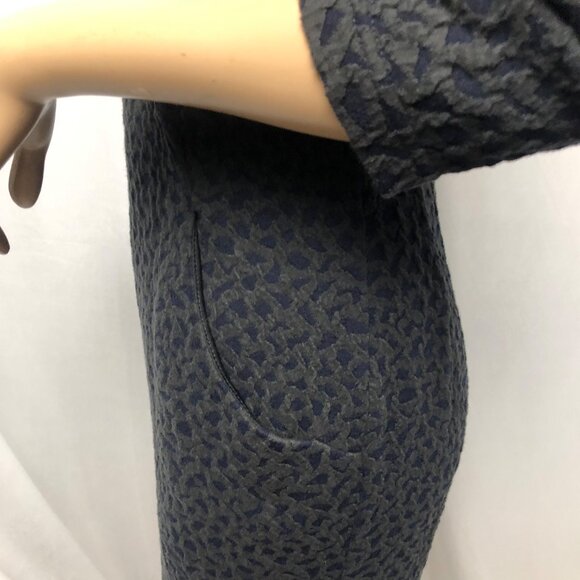 Sharagano Dress Womens Size 8 Textured Knit Gray Blue Fitted Office Cocktail - Picture 4 of 9